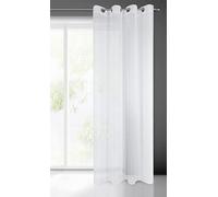 Rideau transparent uni avec structure horizontale de pluie avec œillets - 1 pièce - Simple, translucide, léger, moderne, chic, classique, salon, chambre à coucher, chambre d'enfant, cuisine