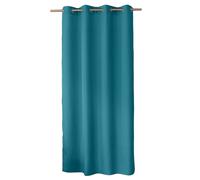 Rideau Uni À Oeillets Polyester Bleu Canard 140x240 Cm
