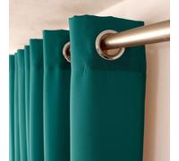 Rideau Uni À Oeillets Polyester Vert Emeraude 140x240 Cm