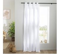 Rideau uni en gaze de coton oeillets à l'unité 140x260cm blanc
