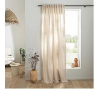 Rideau uni en gaze de coton pattes cachées à l'unité 140x260cm beige