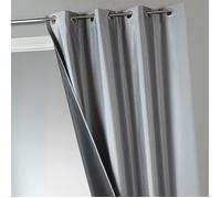 Rideau uni en shantung 100% occultant 3 couches Gris anthracite 140x260 cm
