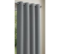 Rideau uni Gris Moyen - 8 œillets - 135x240 cm - Obscurcissant - Isolation Thermique été/Hiver - Prêt à Poser