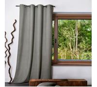 Rideau uni Oxford 100 % occultant Gris Foncé 140x240 cm