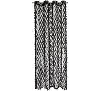 Rideau Victoria 140x250 cm noir avec pompons élégant