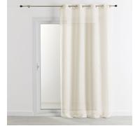 HomeMaison.com Voilage en Etamine - Voilage Lin - Voilage Occultant - Voilage Ecru - Voilage 140X260