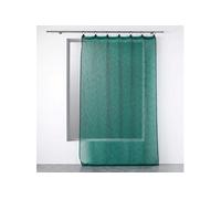 Douceur d'Intérieur – Rideau voilage à anneaux Linka – Voile tissé – 140 x 240 cm – Émeraude G