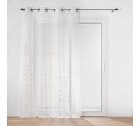 Douceur d'Intérieur Voilage à œillets Ariane 140 x 240 cm voile sablé imprimé métallisé Or rose