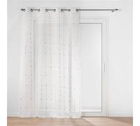Douceur d'Intérieur Voilage à œillets Ariane 140 x 240 cm voile sablé imprimé métallisé Or rose