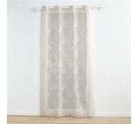 Douceur d'Intérieur, Voilage à Oeillets (140 x 240 cm) Berry Taupe, Voile Sablé Brodé