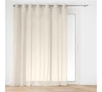 Douceur d'Intérieur Voilage Carlin Lin XXL à œillets grande largeur 240 x 240 cm Voile tissé