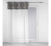 Douceur d'Intérieur Voilage à oeillets Clairine 140x240 cm Gris Voile sablé Top velours imprimé Or
