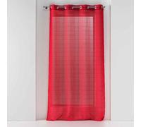 Douceur d'Intérieur – Rideau voilage à œillets Eulalie 140 x 240 cm Rouge