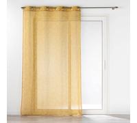 Douceur d'Intérieur – Voilage à œillets Solea – Imprimé effet lin tissé – 140x240 cm Jaune
