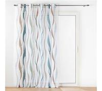 Douceur d'Intérieur – Voilage à œillets Lisana – 140 x 240 cm – Blanc, voile sablé imprimé