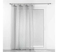 Douceur d'Intérieur Rideau voilage à œillets Minalisa voile tissé 140 x 240 cm Gris