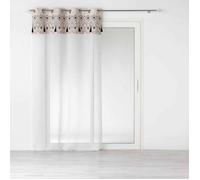 Douceur d'Intérieur – Voilage à œillets Nalika – Voile sablé Top imprimé 140 x 240 cm Naturel