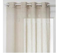 Rideau Voilage à Œillets - PARIS PRIX - Sab - 140x240cm - Effet Lin - Beige