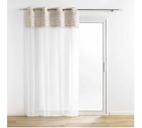 Douceur d'Intérieur - Voilage à œillets Sundore 140 x 240 cm voile sablé avec pompon