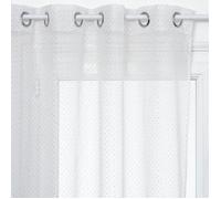 Rideau Voilage à Oeillets Effet 3D ""Croix"" 140x240cm Blanc