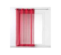 Rideau Voilage à Œillets ""Castille"" 140x240cm Rouge