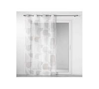 Douceur d'Intérieur Voilage à œillets Esquisse 140x240 cm Blanc Voile sablé imprimé