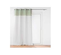 Douceur d'Intérieur Voilage à œillets Janara 140 x 240 cm Voile sablé, top polycoton et jute Sauge