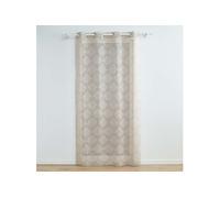 Douceur d'Intérieur Voilage à œillets Levita 140x240 cm Voile tissé appliqué Taupe