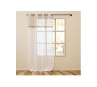 Douceur d'Intérieur – Voilage à œillets Louane (140x240cm) – Voile sablé, top tissé & jute Naturel