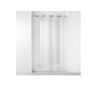 Douceur d'Intérieur, Voilage à Oeillets (140 x 240 cm) Ninon Blanc, Voile Sablé Fantaisie