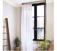 Rideau voilage ajustable Gaïa 140 x 300 cm - gaze de coton blanc, 8 anneaux pince