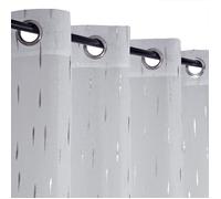 Rideau Voilage Argenté Goutte d'Eau à Œillets 140x240cm - Élégance et Modernité