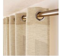 Rideau Voilage Effet Lin ""Maya"" 140x240cm Miel