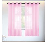 Rideau Voilage Fenetre 200 x 340 cm Transparent Lumineux Filtrer Semi Transparent Intérieurs Rideau Élégants Élégants Décoration de Maison Chambre Salon Fenêtre, Rose