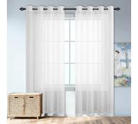 Rideau Voilage Fenetre 285 x 200 cm Anti UV Fenêtre Intérieur Voile Élégants Décoration Maison Chambre Salon Fenêtre, Blanc