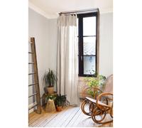 Rideau voilage Gaïa Pampa 140 x 300 cm - Gaze de coton double, ajustable, 8 anneaux pince - Beige