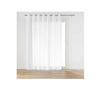 Douceur d'Intérieur Voilage à œillets Haltona 240 x 240 cm Effet lin tissé Blanc