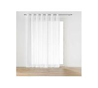 Douceur d'Intérieur, Voilage à Œillets (240 x 240 cm) Haltona Blanc, Effet Lin Tissé