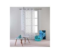 Voilage DOUCEUR D'INTERIEUR Panneau a oeillets 140 x 240 cm voile imprime hesperia Bleu