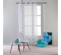 Voilage DOUCEUR D'INTERIEUR Panneau a oeillets 140 x 240 cm voile imprime hesperia Bleu
