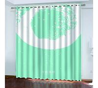 Rideau Voilage Lot De 2, 3D Impression Créative Blanche Rideaux De Fenetre À Oeillets Intérieurs pour Chambre Enfant Fille 280x160 Cm Isolation Thermiques, Fenêtre pour Enfants Maison