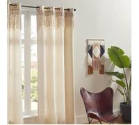 Rideau Voilage Macramé - Atmosphera Créateur d'intérieur - Ritual - Coton - Naturel Beige - 140x260cm