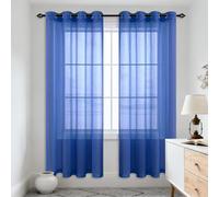 Rideau Voilage Oeillet 200 x 200 cm Oeillet Rideau de Fenêtre à Œillets Intérieurs Beaux Maison Chambre Salon Fenêtre, Bleu Foncé