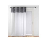 Douceur d'Intérieur Rideau voilage Moonlight phosphorescent à œillets 140x240 cm Gris