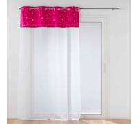 Rideau Voilage Phosphorescent "Moonlight" 140x280cm Fuchsia