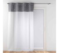Rideau Voilage Phosphorescent "Moonlight" 140x280cm Gris