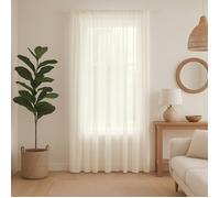 Rideau voilage poly-lin bas plombé Naturel 300x245 cm