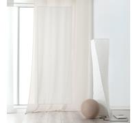 Rideau Voilage Tamisant En Poly-Lin Blanc Cassé 145x240 Cm