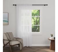 Rideau voile Zdada pour fenêtres 72 de chute, rideaux voile blancs avec fente supérieure, rideau semi-transparent pour la cuisine et le salon, panneau de rideau en tulle, W60xL183 cm, 1 panneau