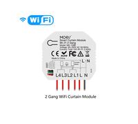 (Rideau WiFi 2 Gang)Module de commutateur WiFi intelligent Zigbee Moes Variateur de lumière Interrupteur